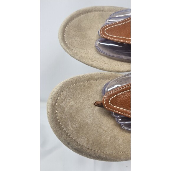 St John's Bay Women's Zion T-Strap Casual Sandal Size 12M Brown Faux Leather - Picture 3 of 11